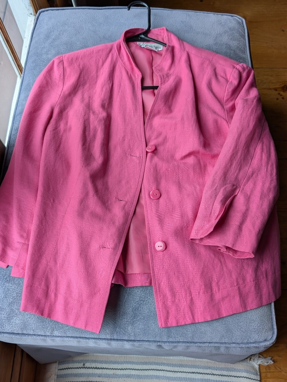 Linen Blend Pink Women's Blazer Jacket